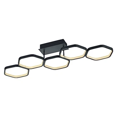 Abbildung von Reality Leuchten LED Deckenleuchte Vigo R62055142, Metall Schwarz matt, inkl. 24 Watt LED, Switch Dimmer