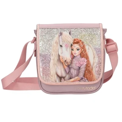 Abbildung von Depesche 13295 TOPModel Viva Violet Kleine Umhängetasche in Lila, mit Model Motiv, Pferd und Glitzer, Tasche verstellbarem Schultergurt