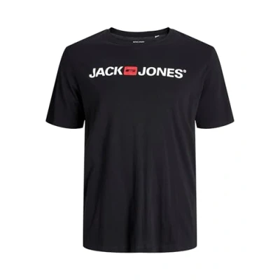 Abbildung von JACK &amp; JONES Herren Rundhals T Shirt JJECORP Logo Slim Fit Plussize XXL 8XL, Größe:8XL, Farbe:Black 12184987