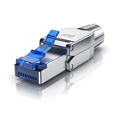 Abbildung von CSL Netzwerkstecker feldkonfektionierbar RJ45 CAT 6 7 8 geschirmt 40 GBit/s 2000 MHz Ethernet werkzeuglos LAN Kabel Crimpstecker Steckverbinder für Netzwerkkabel Verlegekabel