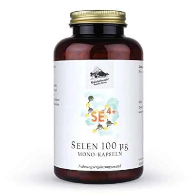 Abbildung von KRÄUTERHANDEL SANKT ANTON Selen Kapseln 100 µg reinen Selens Hochdosiert Vitamin E Deutsche Premium Qualität (180 Kapseln)