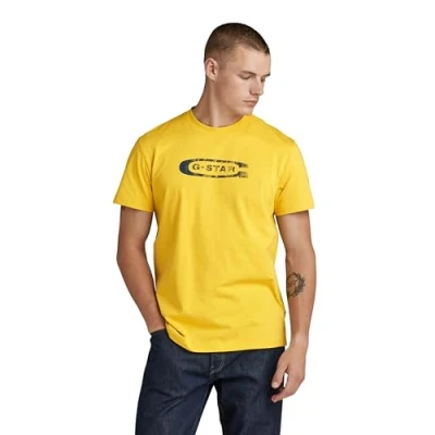 Abbildung von G Star LOGO Tshirt print, Herren, Größe: Medium, Dk lemon