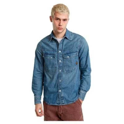 Abbildung von G Star RAW Men&#039;s Dakota Regular Hemd Shirt, Blau (Faded Coastal Waters D23006 D777 G797), M