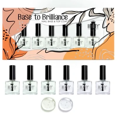 Abbildung von 6 х 10 ml Base Coat &amp; Top Nagellack, 2 in 1 Klarer Glättet, Fixiert, Schützt, inkl. Geschenkbox