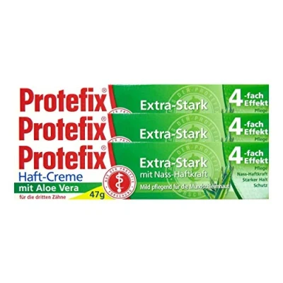 Abbildung von 3x Protefix Haftcreme Aloe Vera Extra Stark mit Nass Haftkraft, 40 ml Stück