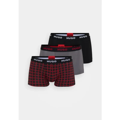 Abbildung von HUGO Design 3 PACK Boxerbriefs, Herren, Größe: Large, Black/red/grey