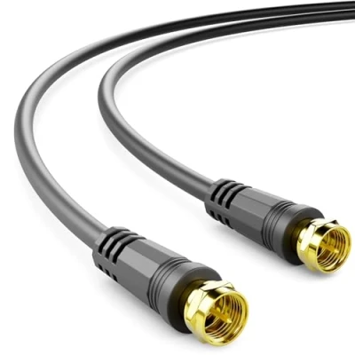 Abbildung von deleyCON 7,5m SAT TV Antennenkabel Koaxial Kabel HDTV 4 Fach Schirmung DVB S S2 Radio DAB Vergoldete Metallstecker Schwarz