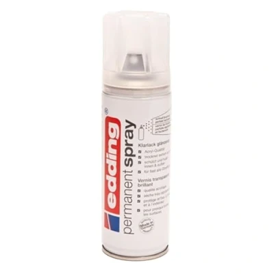 Abbildung von edding 5200 Permanent Spray Klarlack transparent seidenmatt 200 ml Acryllack für ein seidenmattes Finish zum Fixieren und Schützen der Lackierung