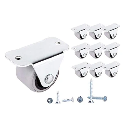 Abbildung von (10 Stück) 30 mm, kleine Räder, Gummirollen, Castors für Möbel, nicht schwenkbar, Kunststoff, Gerät und Ausrüstung, Radschrauben, inklusive Rollen