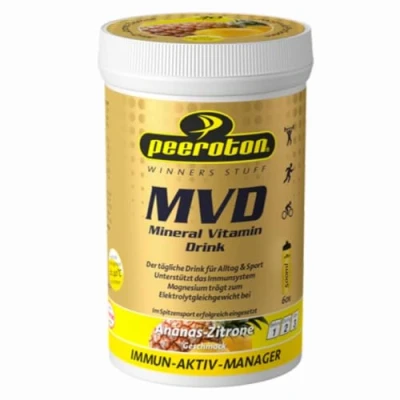 Abbildung von Peeroton MVD Mineral Vitamin Drink Ananas Zitrone, Elektrolyt Pulver mit den 5 wesentlichen Elektrolyten plus Zink, Magnesium und C regelmäßig einnehmen das Immunsystem stärken, 300g