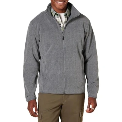 Abbildung von Amazon Essentials Herren Fleecejacke mit durchgehendem Reißverschluss (in Big und Tall erhältlich), Kohlegrau Meliert, XS
