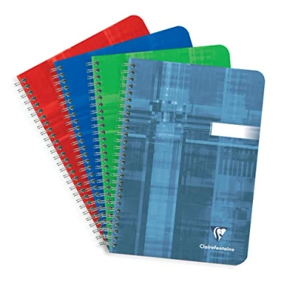 Abbildung von Clairefontaine 8542C Spiralbuch (DIN A4, 14,8 x 21 cm, kariert, 90 Blatt) 1 Stück farbig sortiert
