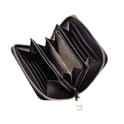 Abbildung von STILORD &#039;Paris&#039; Geldbörse aus Leder für Frauen, Vintage, RFID Brieftasche, klein, Kartenhalter mit NFC Schutz, Geldscheintasche, Mini Schwarz, S,