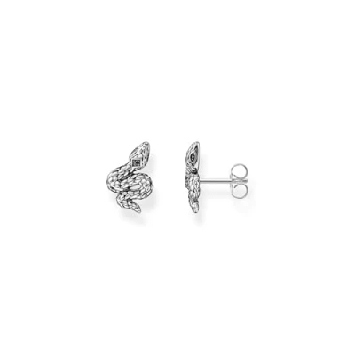Abbildung von Thomas Sabo Damen Ohrringe Schlange in der Farbe Silber aus 925 geschwärztem Sterlingsilber mit Zirkonia, Größe: 13x9 mm, H2261 643 11