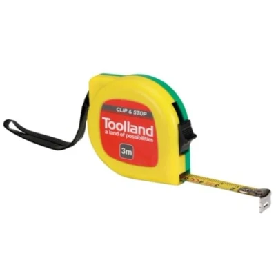 Abbildung von Toolland Praktisches Maßband, mit Clip und Sperrknopf, 3 m
