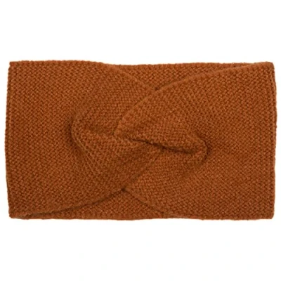 Abbildung von styleBREAKER Damen Feinstrick Stirnband mit Twist Knoten, warmes Winter Haarband, Headband 04026047, Farbe:Cognac