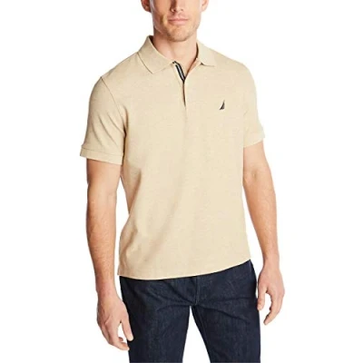 Abbildung von Nautica Herren Performance Pique Polo Shirt Polohemd, Coastal Camel Heather, Mittel
