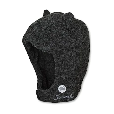 Abbildung von Sterntaler Baby Jungen Schalmütze Kleinkinder Mütze Kinder aus Merino Wolle mit Klettverschluss anthrazit meliert, 49