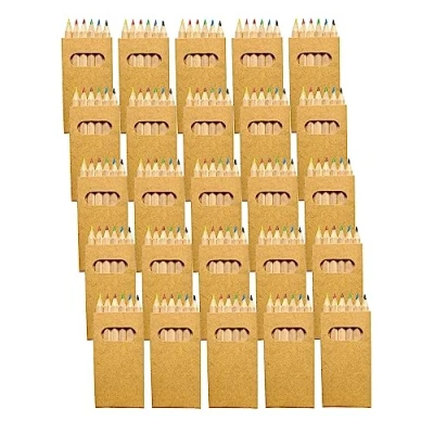 Abbildung von JEKA 50 Buntstifte Set mit je 6 Buntstiften, Mitgebsel Hochzeit, Kindergeburtstag, Restaurant Kinder, kleine Kindergeschenke, Kinderparty, Mini Sets