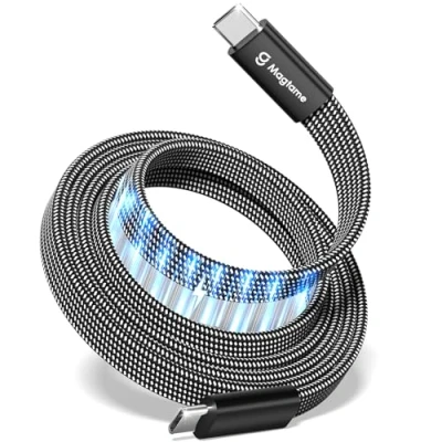 Abbildung von Magtame USB C Kabel, 240W Magnetisches zu Ladekabel 3.3ft/1M, 5A Nylon Geflochtene Schnellladeart Kabel für Phone 15/15 Pro/15 Pro Max Samsung Mac_Book