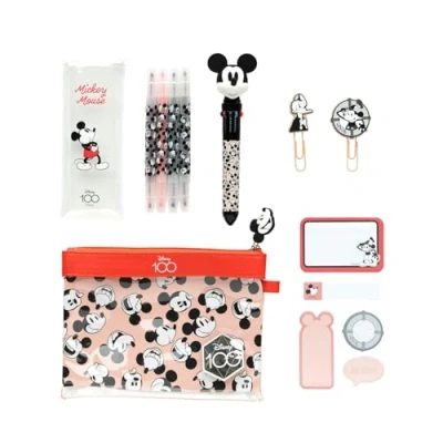 Abbildung von Grupo Erik Disney Mickey Schreibwarenset zum 100. Jahrestag Federmäppchen mit Material Schreibwaren /Schulset Federmäppchen, weiß, 25x15 cm, Set
