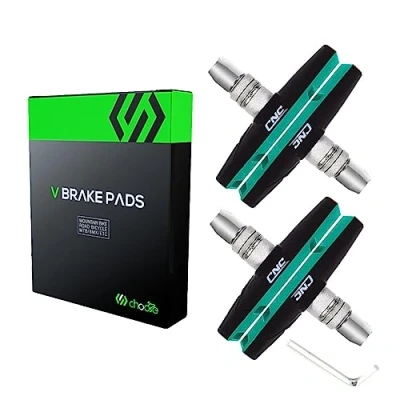 Abbildung von Chooee V Brake Bremsschuhe 2 Paar,55mm Bremsbeläge für Shimano Schwarz Grün