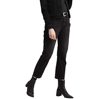 Abbildung von Levi&#039;s 501 CROP Jeans Straight Leg, Damen, Größe: 34x28, Black heart