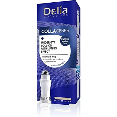 Abbildung von Delia Cosmetics Roll On unter den Augen mit Glättungs und Lifting Effekt Strahlendes Aussehen Alle Hauttypen Hyaluronsäure Minimiert Fältchen Augenringe Anti Aging 15ml