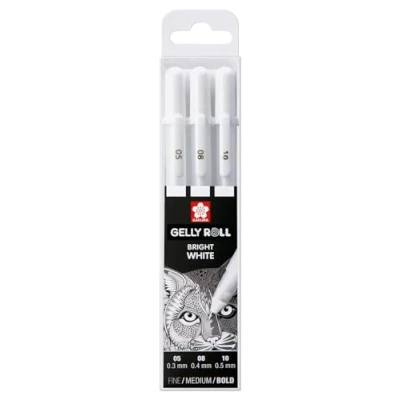 Abbildung von SAKURA Gelly Roll 3 gelpennen div diktes wit, POXPGBWH3C Mix 05, 08, 10, Weiß