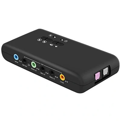 Abbildung von LEAGY Externe USB Soundkarte 7.1, 8 Kanäle, 7.1 Kanal Soundbox,Bis zu Lautsprecher,Dynamischer 3D Surround Sound, gleichzeitige Aufnahme und Wiedergabe,Analoges digitales Audio Equipment
