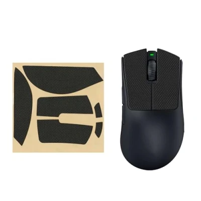 Abbildung von kwmobile Gaming Maus Grip Tape kompatibel mit Razer DeathAdder V3 Pro Rutschfestes Griffband für PC Schwarz