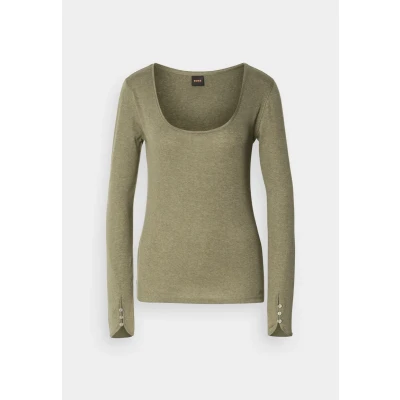Abbildung von BOSS Edeline Langarmshirt, Damen, Größe: Small, Green