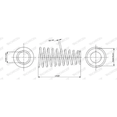 Abbildung von MONROE SP3285 Fahrwerksfeder AUDI: A4 B5 Avant