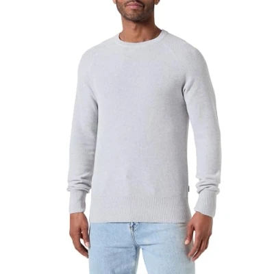 Abbildung von JACK &amp; JONES Herren Jcomaze Knit Crew Neck Strickpullover, Light Grey Melange, S