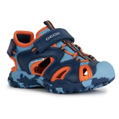 Abbildung von Geox Borealis Trekkingsandale für Kinder, Größe: 24, Light blue orange Schuhe