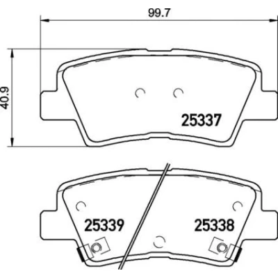Abbildung von BREMBO P 30 106 Bremsbelagsatz mit akustischer Verschleißwarnung Anti Quietsch Blech Zubehör HYUNDAI: i30 III Hatchback, Estate