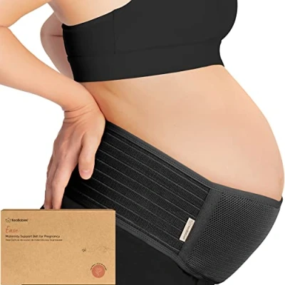 Abbildung von KeaBabies Bauchgurt Schwangerschaft Weicher und atmungsaktiver schwangerschaftsgürtel Bauchband Stützend Stützgurt (Midnight Black, XL)