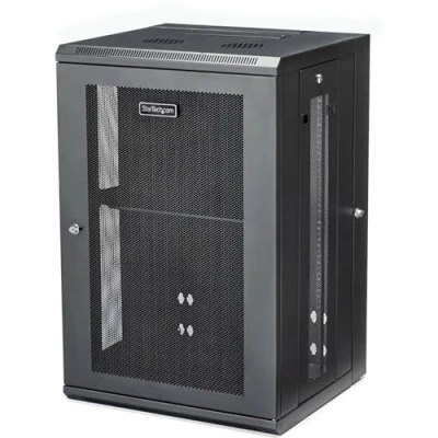Abbildung von StarTech.com 4 Pfosten 18HE Wand Netzwerkschrank mit 1HE Fachboden, 19&quot; Server Rack für IT / Daten Computer Ausrüstung