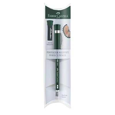 Abbildung von FABER Castell 119037 Perfekter Bleistift 9000, Härtegrad B, Schaftfarbe: grün