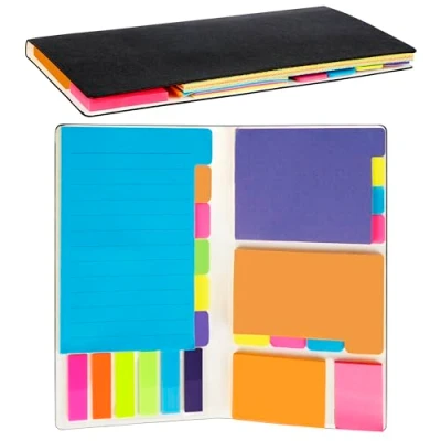 Abbildung von Belle Vous Notizbuch Liniert Journal Buch mit 48 Haftnotizen 10 x 20 cm 60 Seiten Premium Hardcover Tagebuch für Erwachsene Recyceltem Kork Einband Schule und Büro