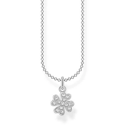 Abbildung von Thomas Sabo Damen Halskette Kleeblatt pavé silber 925 Sterlingsilber, 38 45 cm Länge