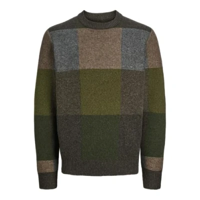 Abbildung von Jack &amp; Jones Premium Kariert Strickpullover, Herren, Größe: Medium, Deep depths