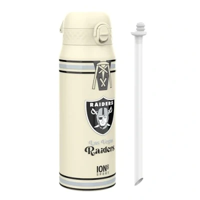 Abbildung von NFL Raiders Vakuumisolierte Edelstahl Trinkflasche, 750ml (24oz), Auslaufsicher, Einhandöffnung, Sichere Verriegelung, Spülmaschinenfest, Tragegriff, Langlebig, Ideal für Sport