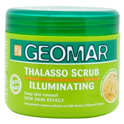 Abbildung von GEOMAR Illuminierendes Thalasso Peeling, Tiefenerneuerung der Haut, Neuer Hauteffekt, mit Meersalz, Zitronenpulver und Spurenelementen aus dem Toten Meer, Made in Italy, 600 g