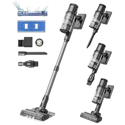 Abbildung von Proscenic P11 Mopping Akku Staubsauger mit Wischfunktion, 45KPA 550W 60Min Kabellos und Mop 2 in 1, Wischsauger Anti Tangle für Teppich Hartböden Vorhang Haustierhaarn