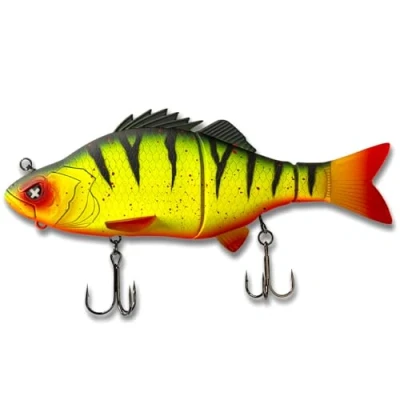 Abbildung von Monkey Lures Swimbait Purge Glider 17,5 cm Floating Glidebait, Hecht, Hecht Köder groß, Bigbait Hechtköder, Big Bait zum Angeln, Raubfisch (Inferno Tiger)