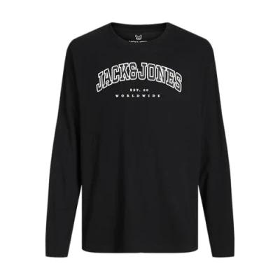 Abbildung von Jack &amp; Jones Junior LOGO Langarmshirt für Kinder, Größe: 128, Black