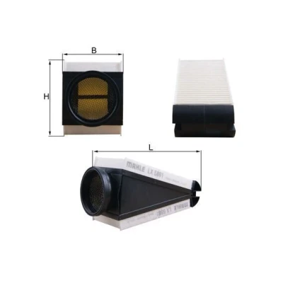 Abbildung von MAHLE ORIGINAL LX 5861 Luftfilter 1,4mm 108mm 261,5mm Filtereinsatz MERCEDES BENZ: C Class Saloon, T modell, GLC Off Road
