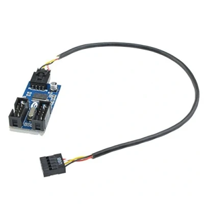 Abbildung von 9 poliger USB Stecker auf 2 Buchsen, Verlängerungs Splitterkabel, Adapter