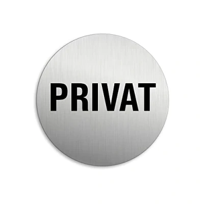 Abbildung von Schild Privat Ø 75 mm Türschild Aluminium Edelstahloptik Nr.8516 K